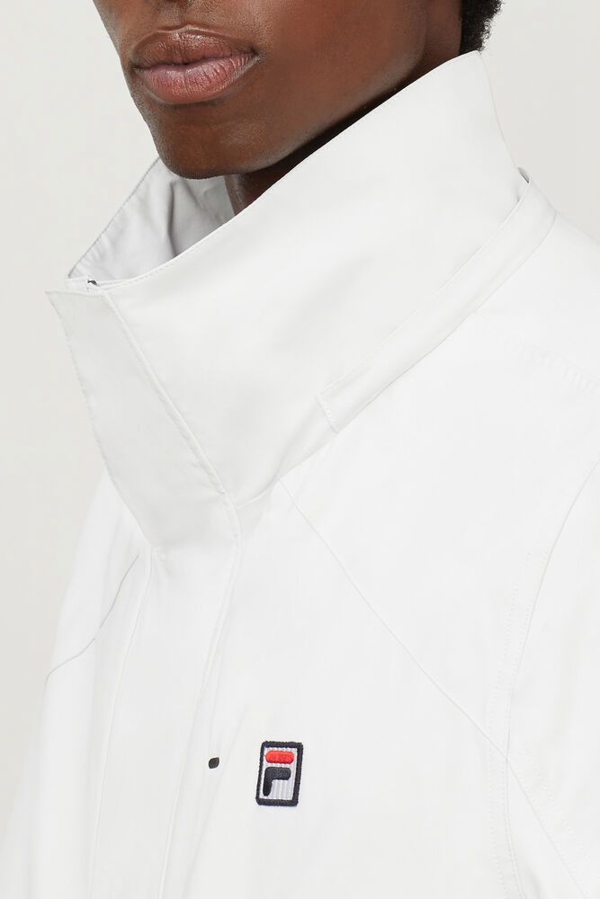 Fila Jacket Mens White Milano Long Woven - Ireland 74896-SJYQ